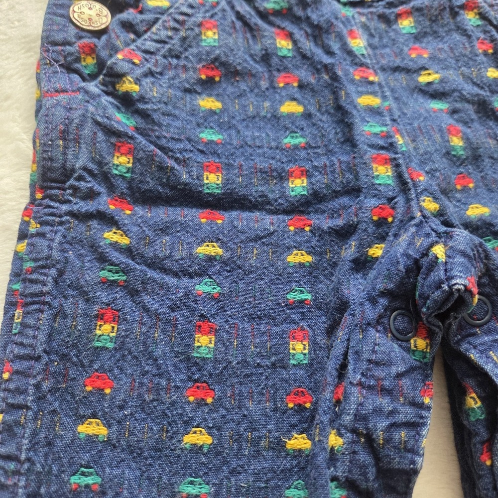 vintage oshkosh b gosh Denim Overalls Cars Traffic Signal Crossback 3-6 Months - Picture 4 of 7
